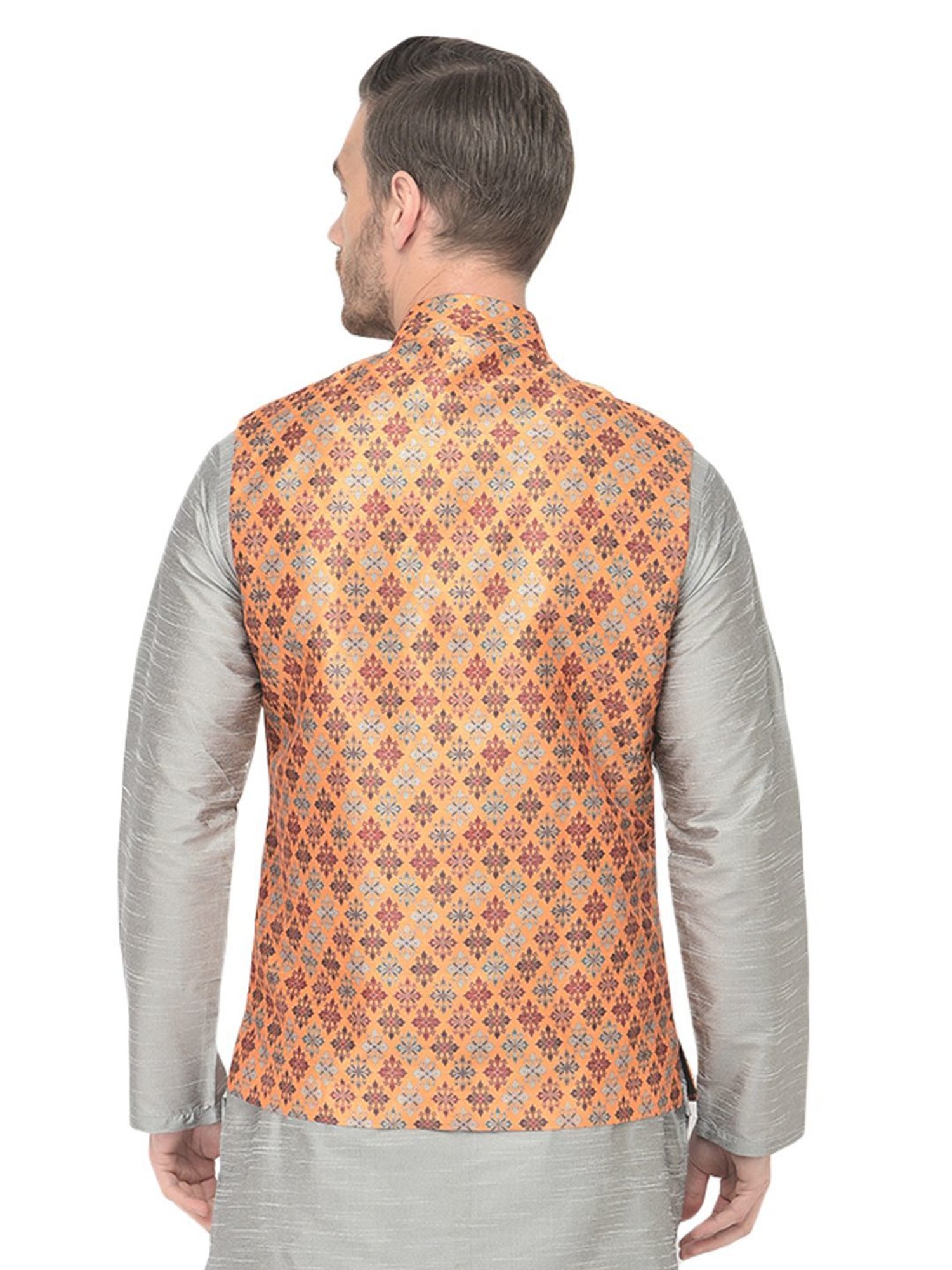 SG LEMAN Multi Regular Fit Printed Nehru Jacket