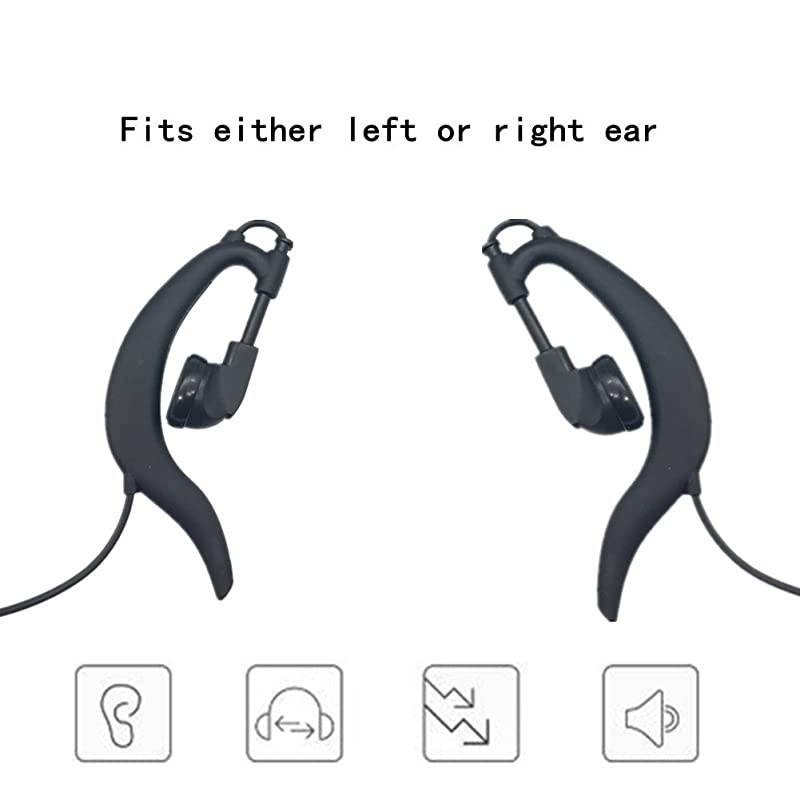 2 Pin G Shape Earhook Headset Headset Earphone PTT and Mic Compatible for Midland LXT560 LXT500 GXT1000 GXT1050 GXT500 2 Way Radio Walkie TalkiePack of 2