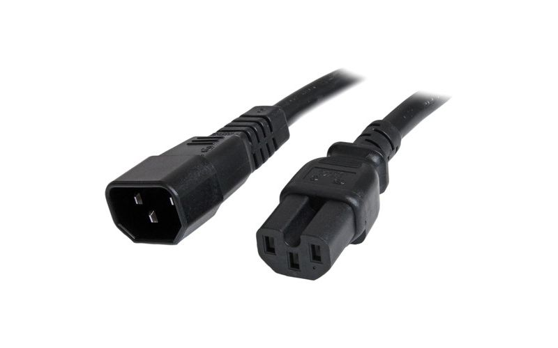 StarTech.com 6 ft 14 AWG Computer Power Cord - IEC C14 to IEC C15 - 6ft - IEC 60320 C14 - IEC 60320 C15 250V AC - 15A - Black