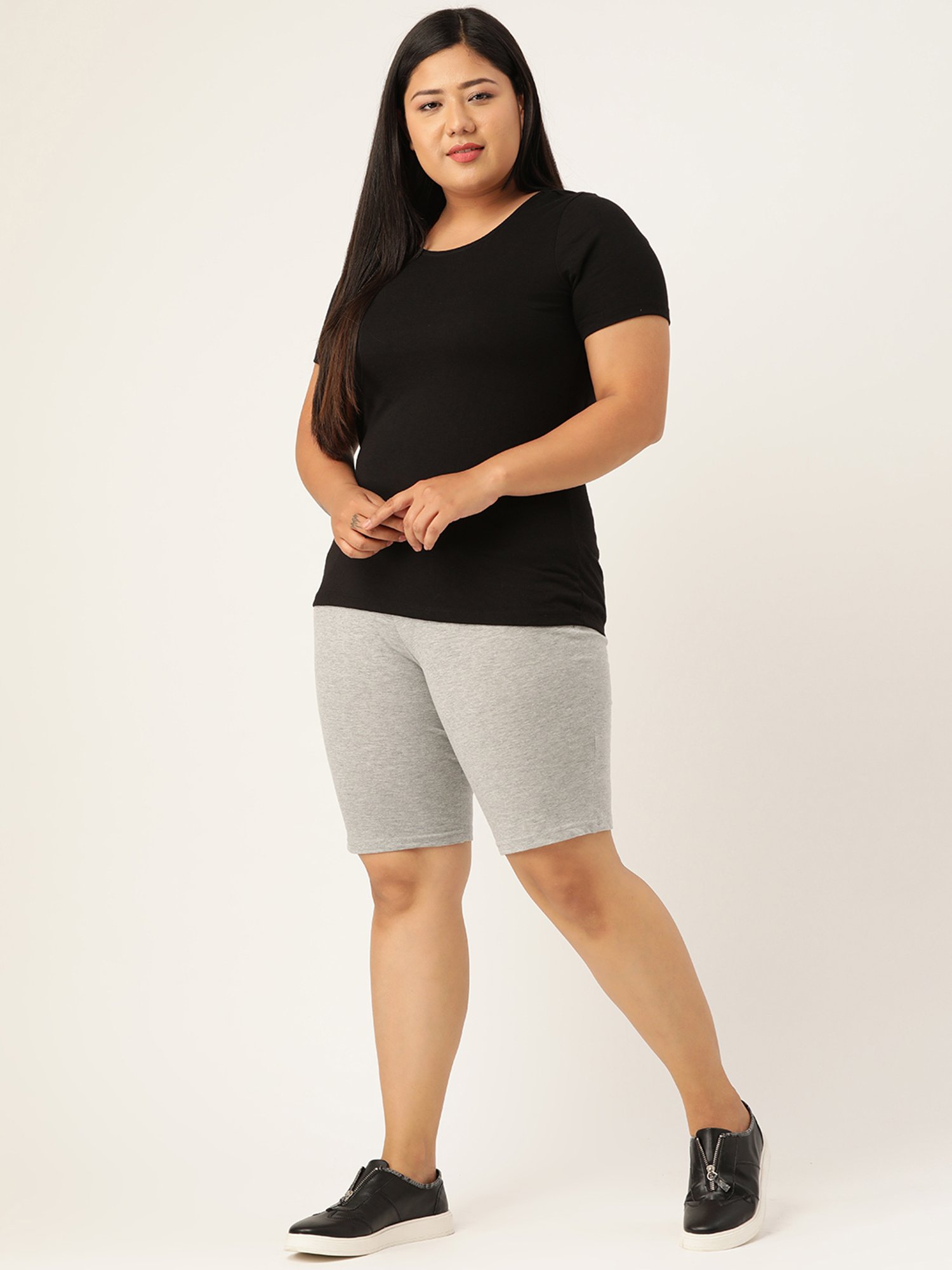 theRebelinme Grey Cotton Shorts