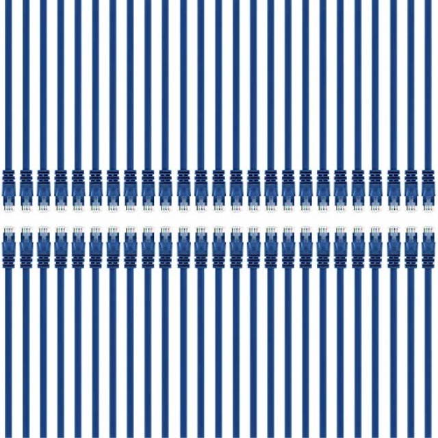 GearIT 50-Pack, Cat 6 Ethernet Cable Cat6 Snagless Patch 3 Feet - Snagless RJ45 Computer LAN Network Cord, Blue - Compatible with 48 Port Switch POE Rackmount 48port Gigabit
