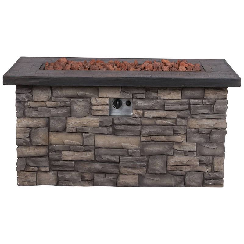 48" Sevilla Outdoor Propane Gas Fire Pit with Lava Rocks - Shine Company Inc.