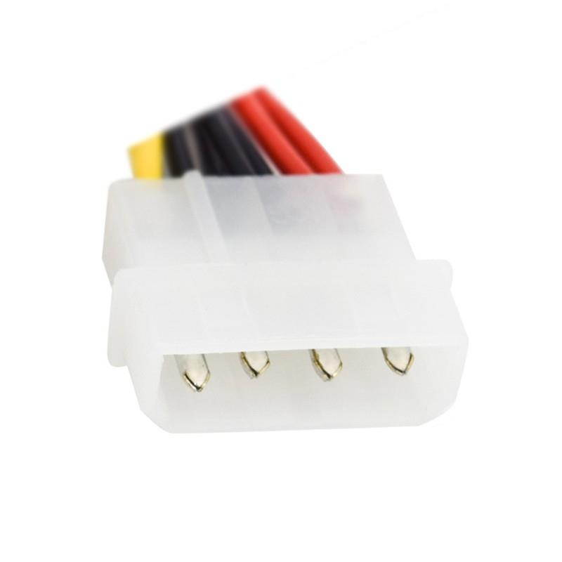 18AWG 8 inches  Power Supply IDE 4-pin Molex LP4 Male to 2 x Female  Power Splitter Cable