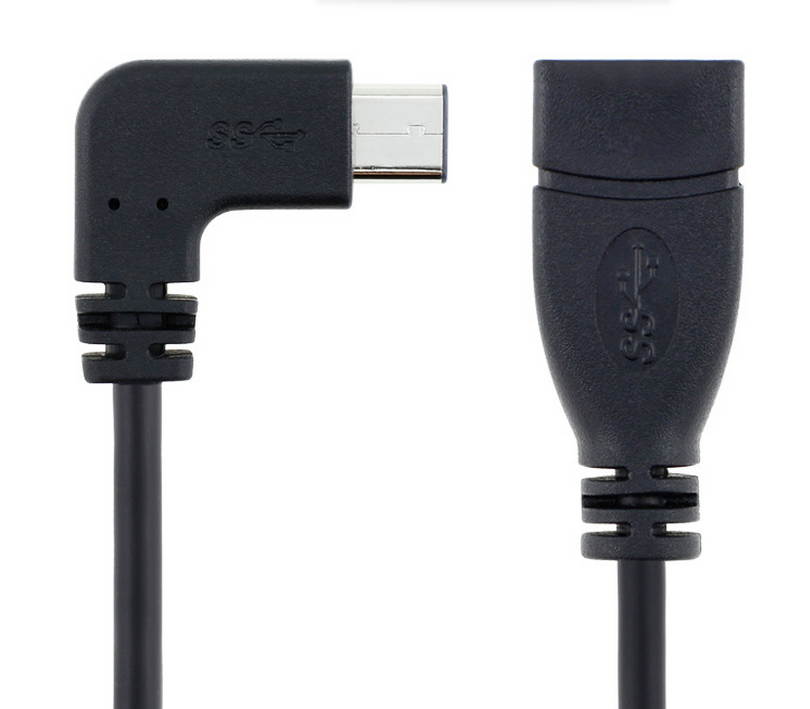 USB3.1 Type-C cable  90&deg; scoliosis Type C Male to Micro USB Female Data Cable Type-C  / AF OTG function more stable data transmission for  as Macbook 12inches,Nokia N1 Pad and More