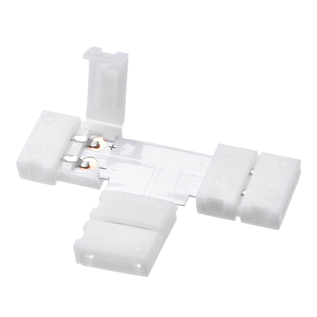 10mm 2P T-shape LED Strip Connector for Single Color 5050 2 Conductor LED Strip Lights 20Pcs