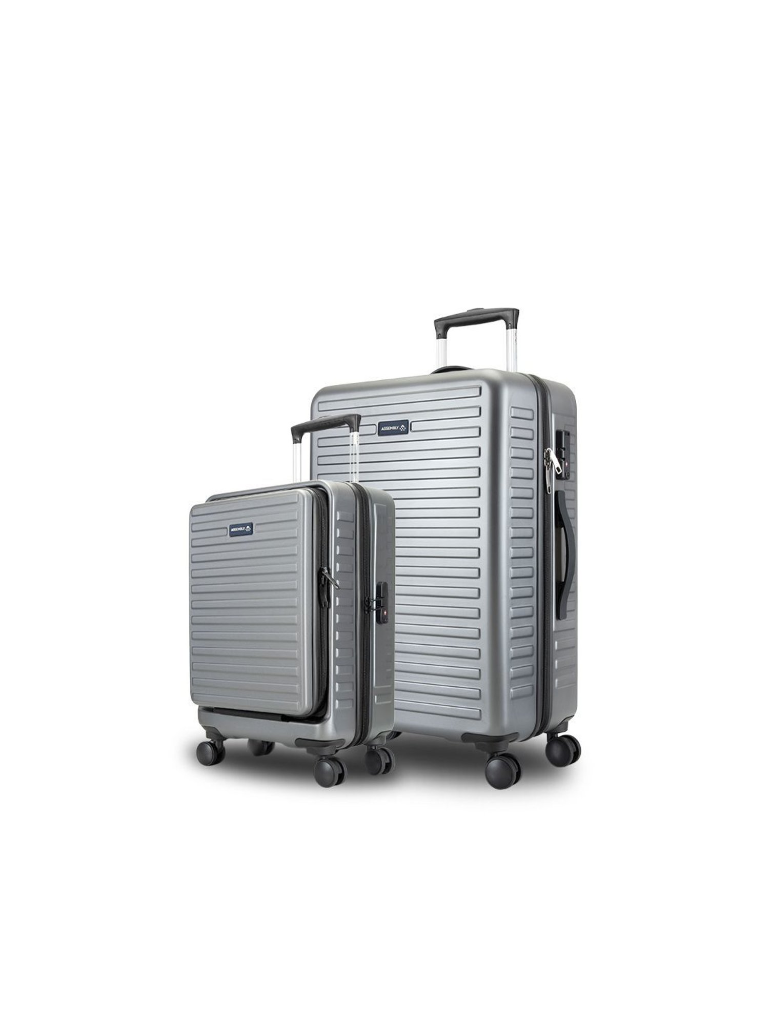 Assembly Grey Textured Trolley Bag Set of 2 - 20 inch & 28 inch