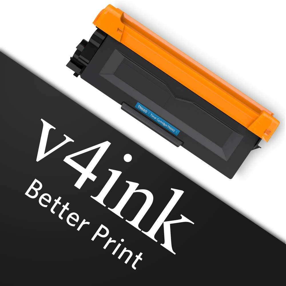 V4INK Compatible TN-660 Toner Cartridge Replacement for Brother TN660 TN630 Toner (2PK Design V3) For MFC-L2700DW HL-L2300D HL-L2340DW HL L2380DW L2320D DCP L2540DW L2520DW MFC L2740DW L2720DW Printer