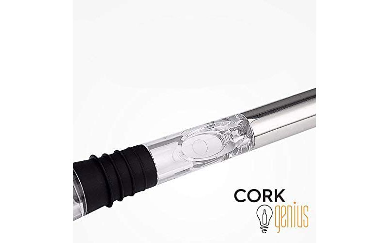 Cork Genius Wine Chiller and Aerator with Perfect-Pour Spout - Stainless-Steel Chill Rod for Quick, Ice-Free Wine Chilling - Built-In Wine Aerator with Easy-to-Clean, Acrylic Non-Drip Pour Spout