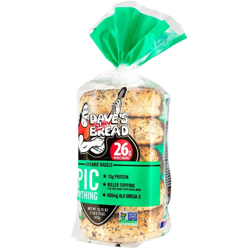 Dave's Killer Bread Epic Everything Organic Bagels - 16.75oz