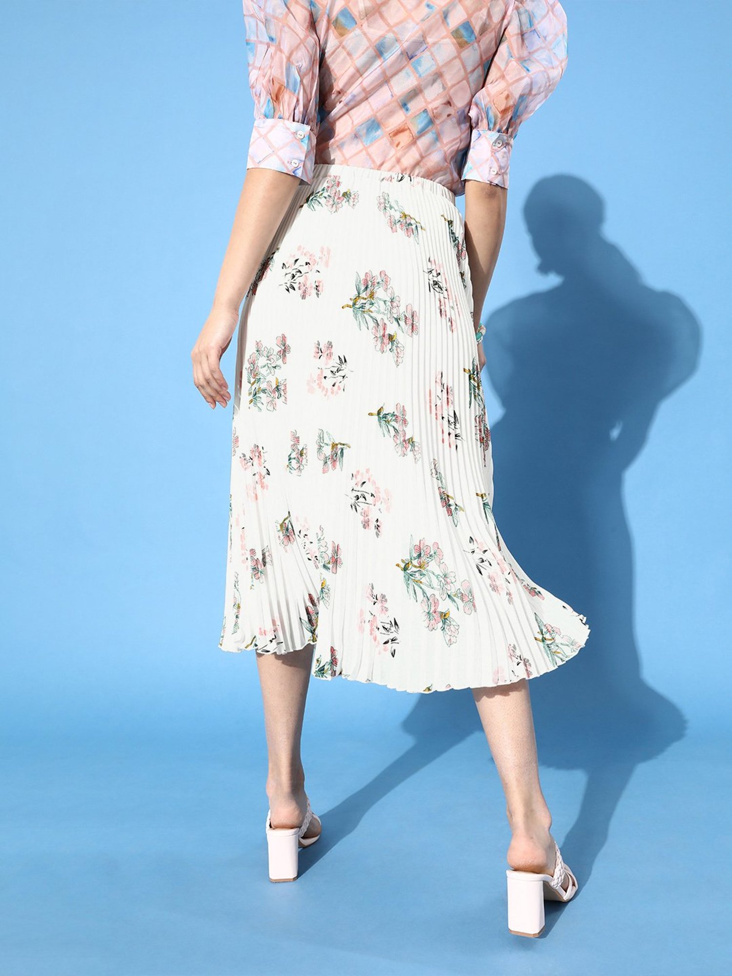 Belle Fille White Floral Print Skirt