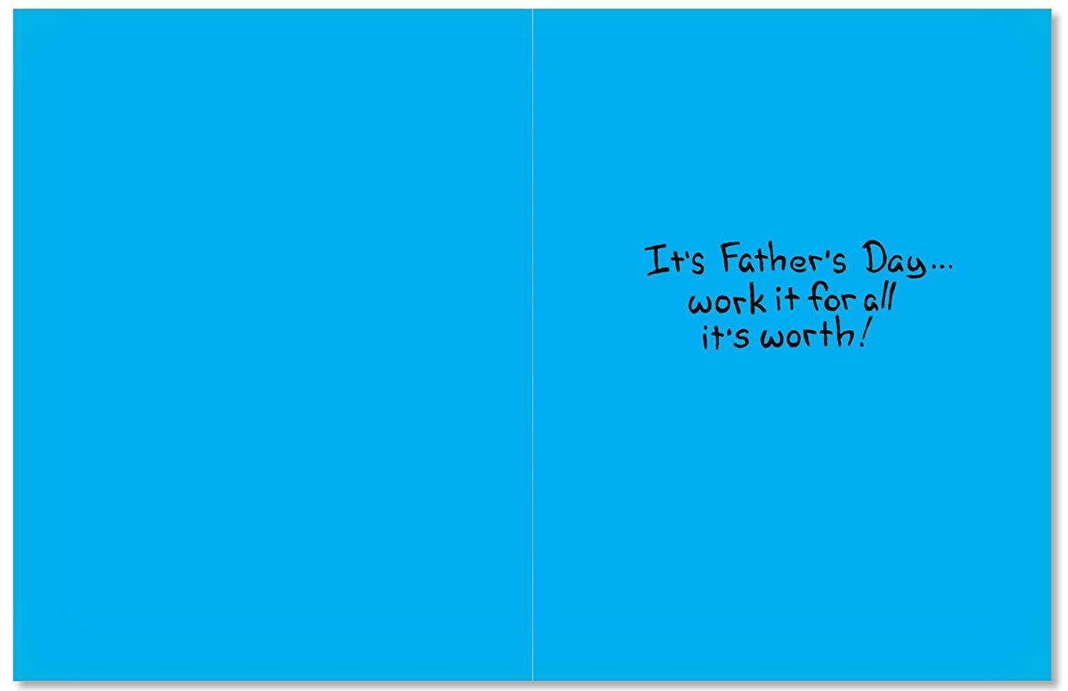 J0366 Jumbo Funny Father's Day Card: Dad on the Roof With Envelope (Extra Large Version: 8.5'' x 11'')