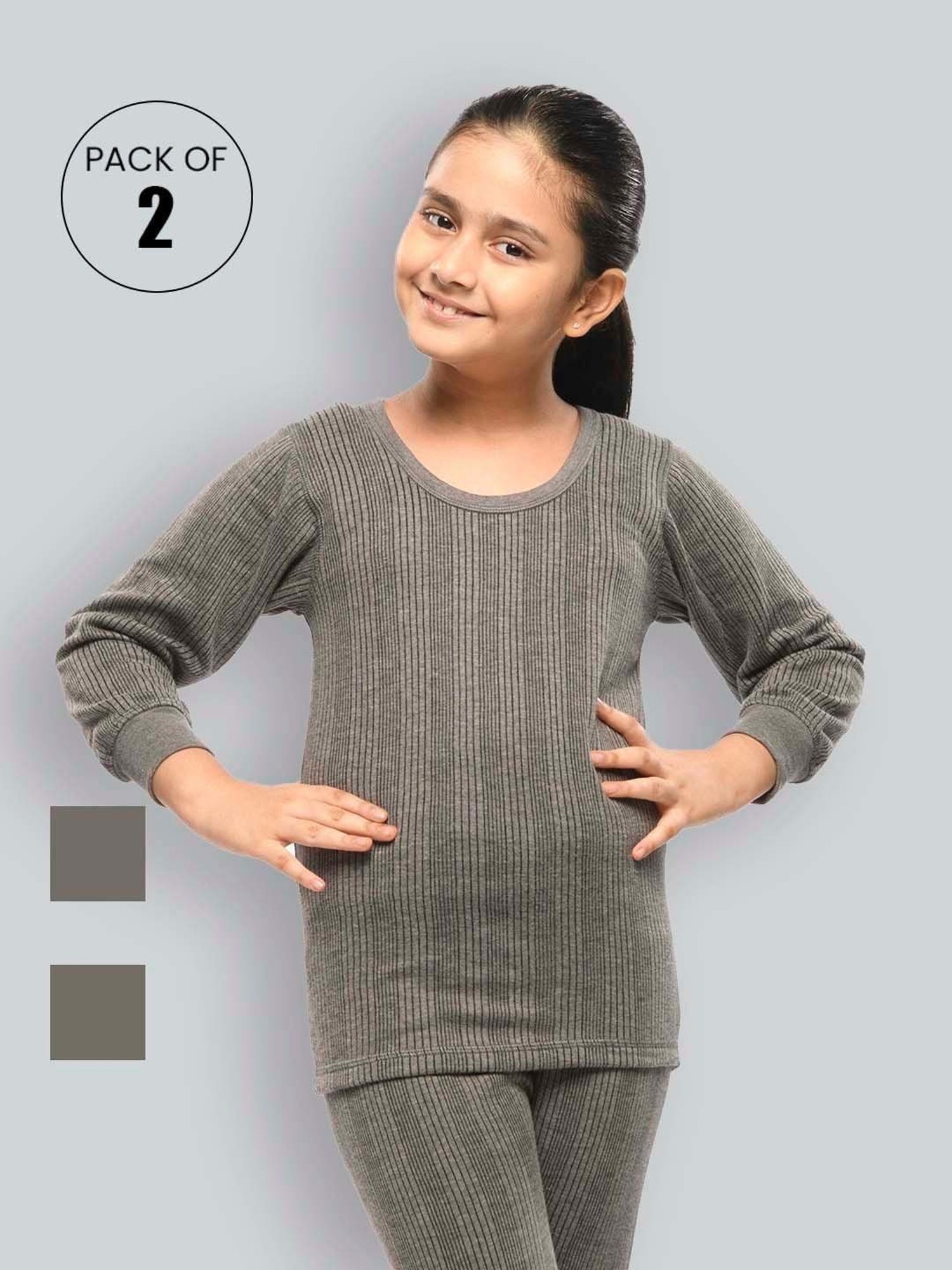 Kanvin Kids Skin Regular Fit Thermal Tops - Set of 2