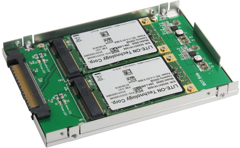 Innocard SATA Express to mSATA SSD x2 Adapter with 2.5" Enclosure & SATA Express Cable