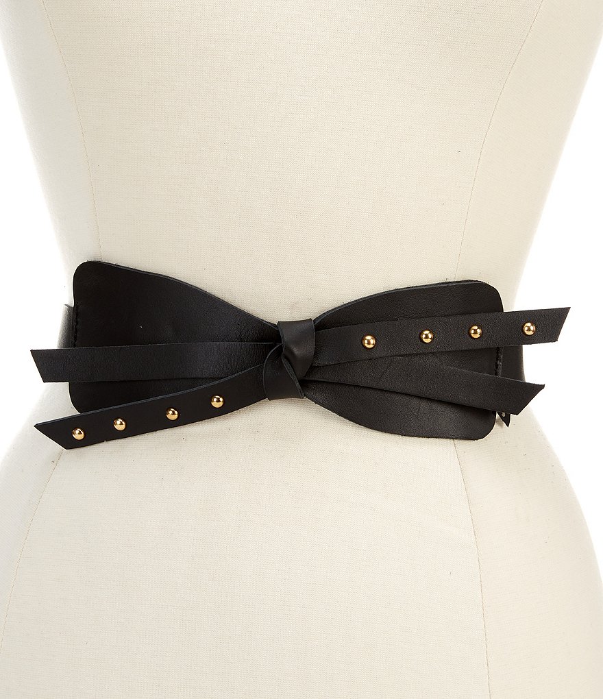 Art N Vintage Black Leather Waist Belt For Women