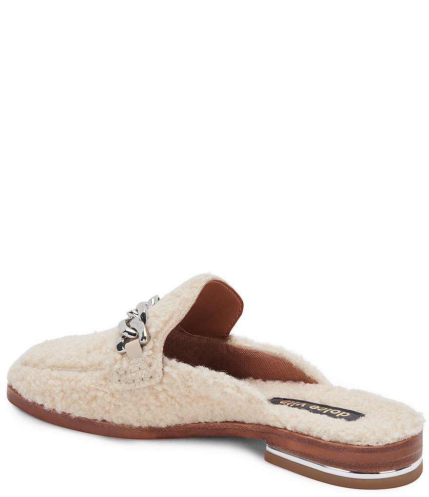 Dolce Vita Pela Faux Shearling Chain Detail Mules