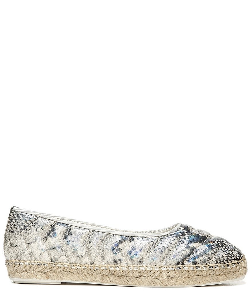 Franco Sarto Kiya Snake Print Leather Slip-On Espadrille Flats