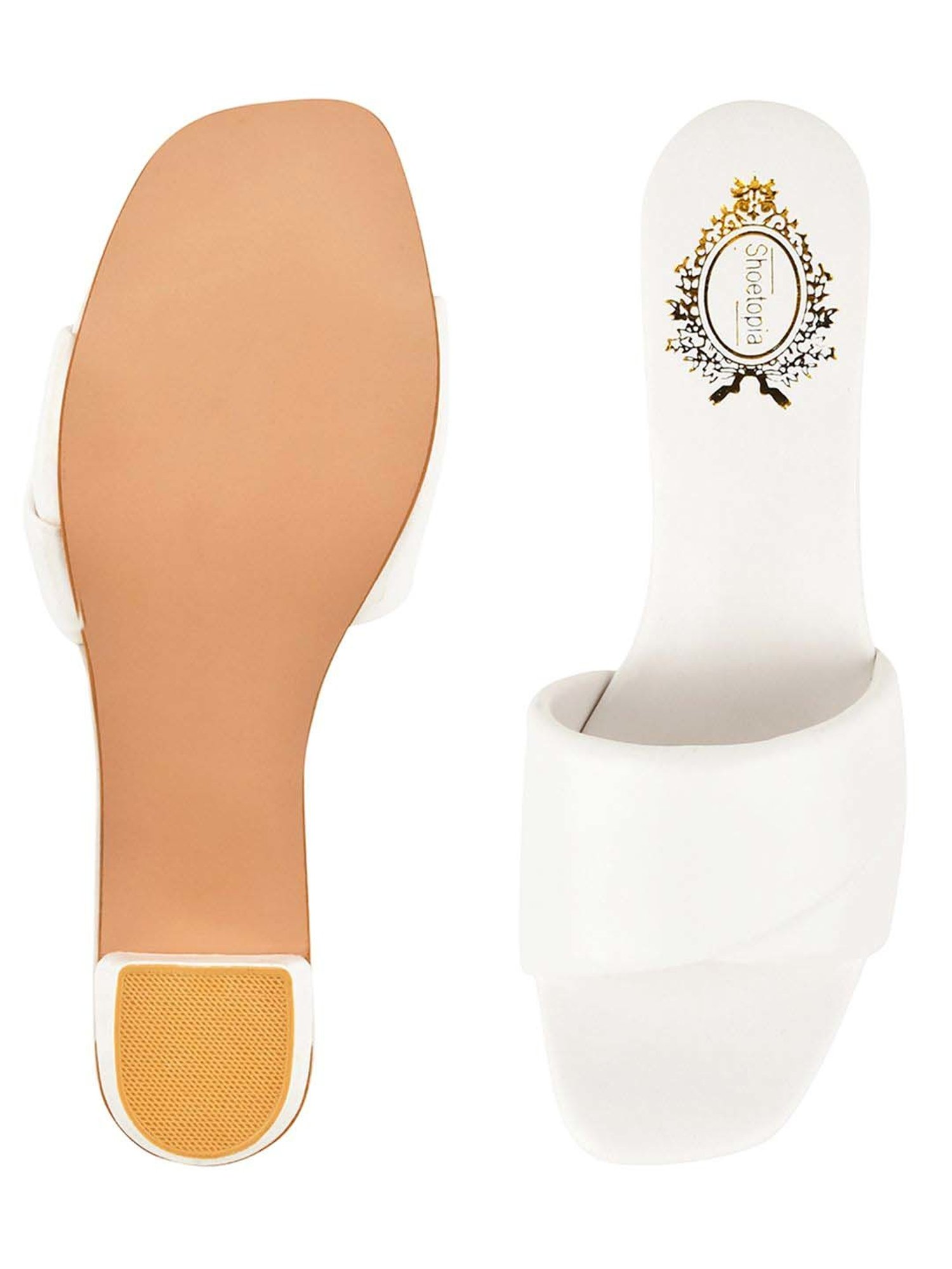 Shoetopia Kids White Casual Slides