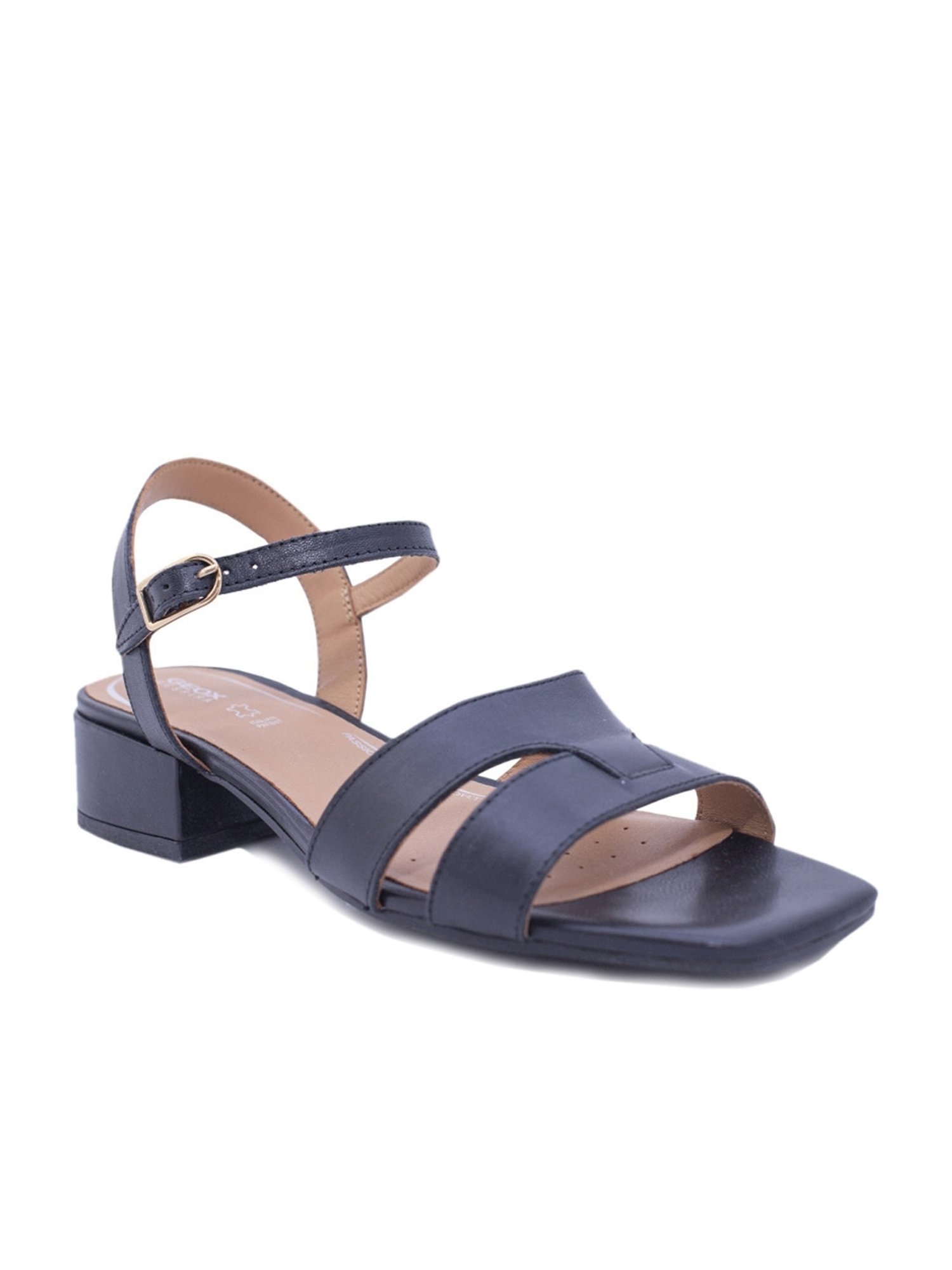 Geox Women's D Genziana 30 Black Ankle Strap Sandals