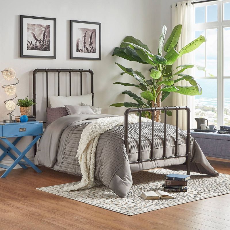 Twin Marmora Industrial Piping Metal Bed Dark Bronze - Inspire Q