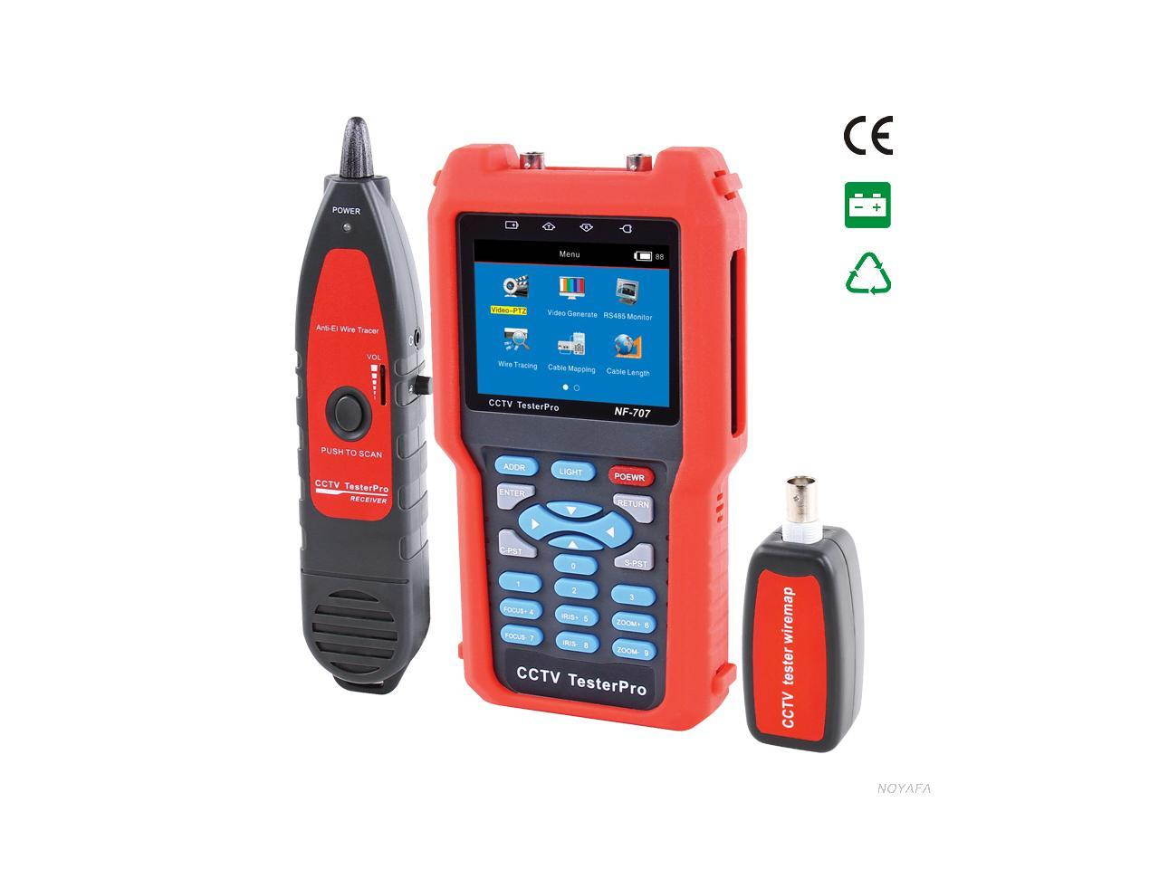 Multifunctional NF-707 Analog CVBS Signal RJ45 BNC and Metal Cable Length Optical Power Meter CCTV Cable Tester