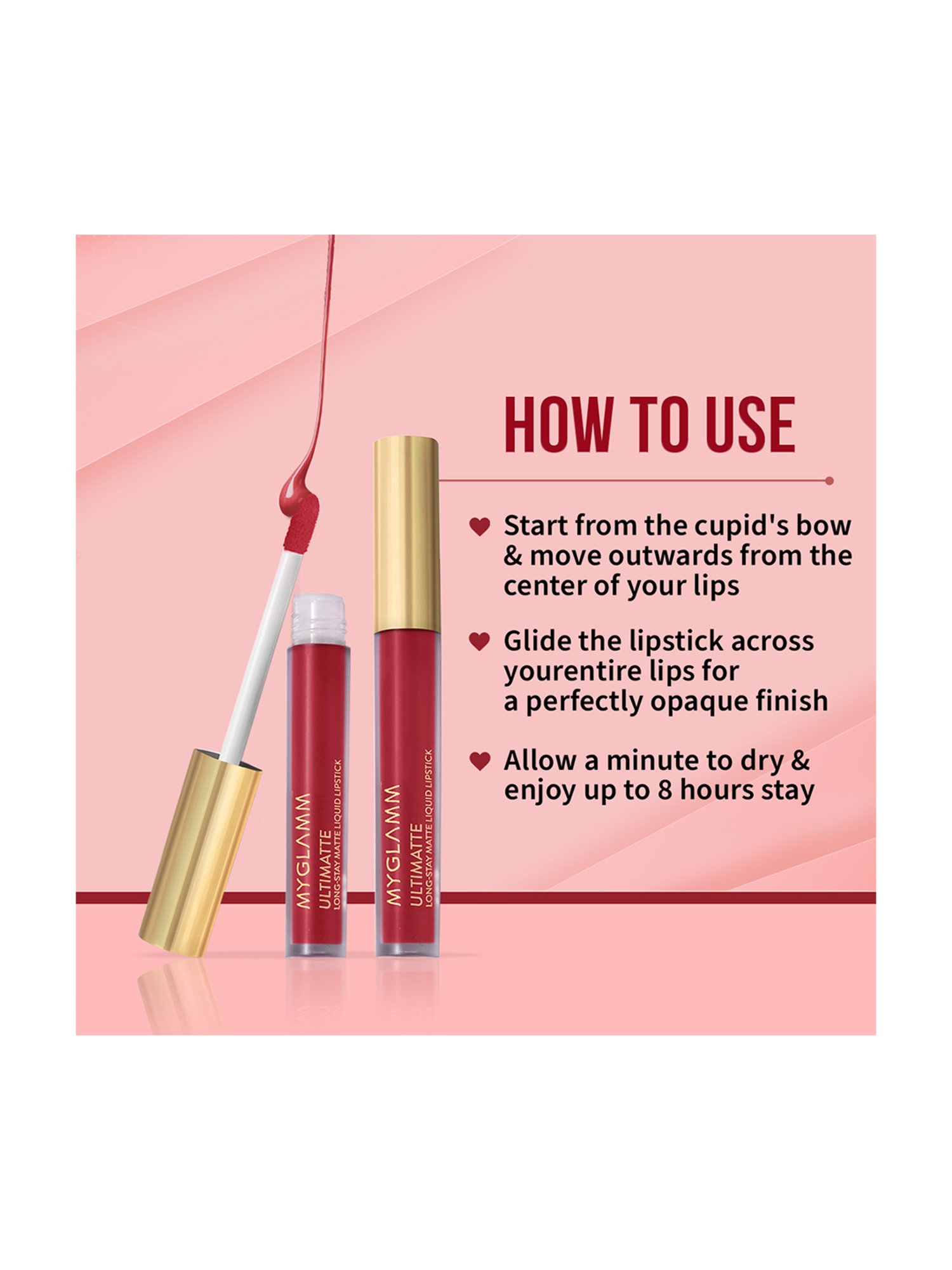 MyGlamm Ultimatte Long Stay Matte Liquid Lipstick Crimson Starlet - 2.5 ml