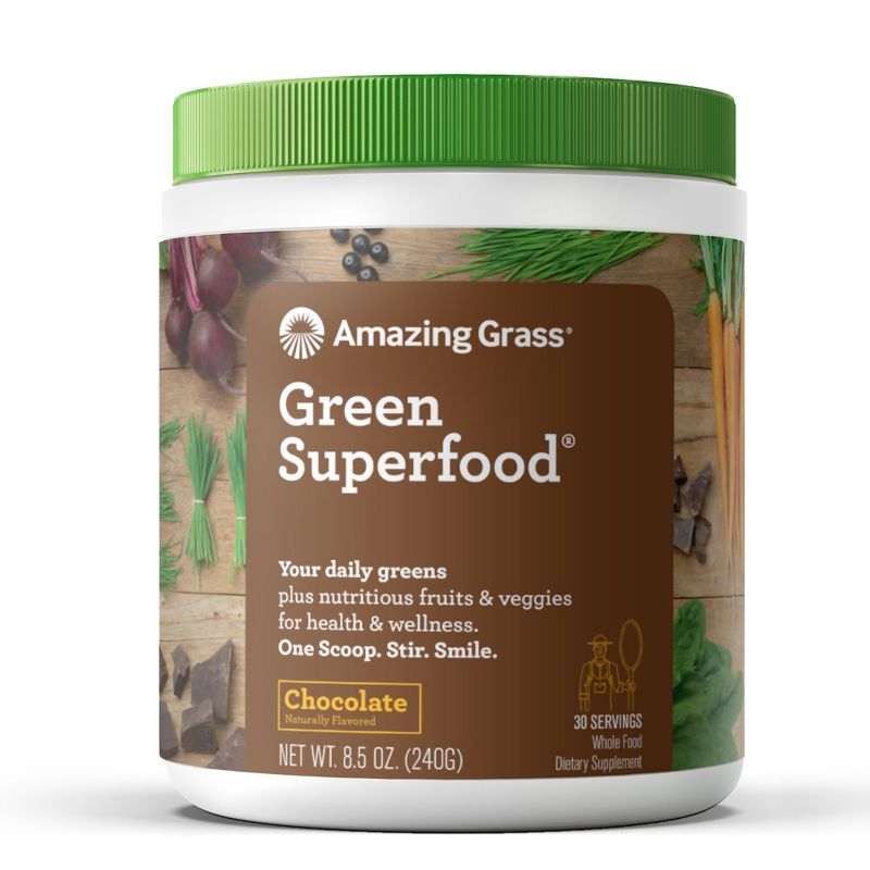 Amazing Grass Green Superfood Vegan Powder - Chocolate - 8.5oz
