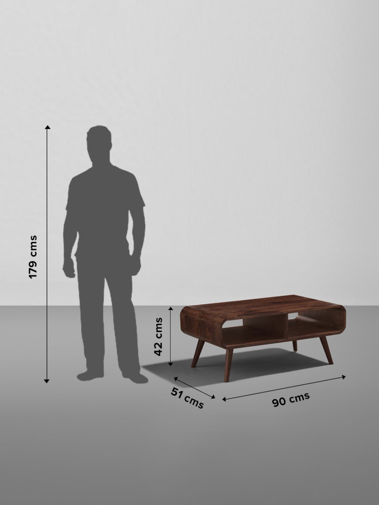 Sleepyhead Peep Teak Brown Sheesham Wood Rectangular Coffee Table with Storage