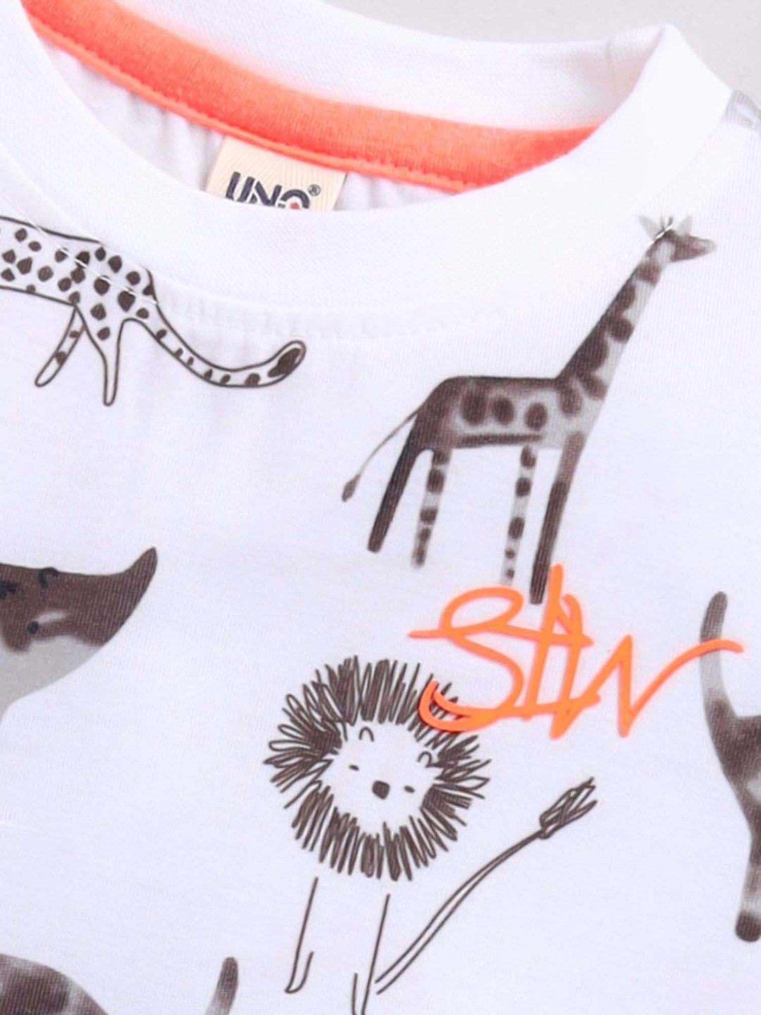 UNO KIDS Boys Brown & White Printed Top & Short sets