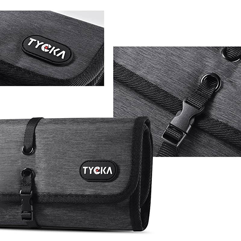 Folded Travel Organizer Electronics Bag Small Carry Case for Cable Cord USB SD Cards Chargers Deep Gray