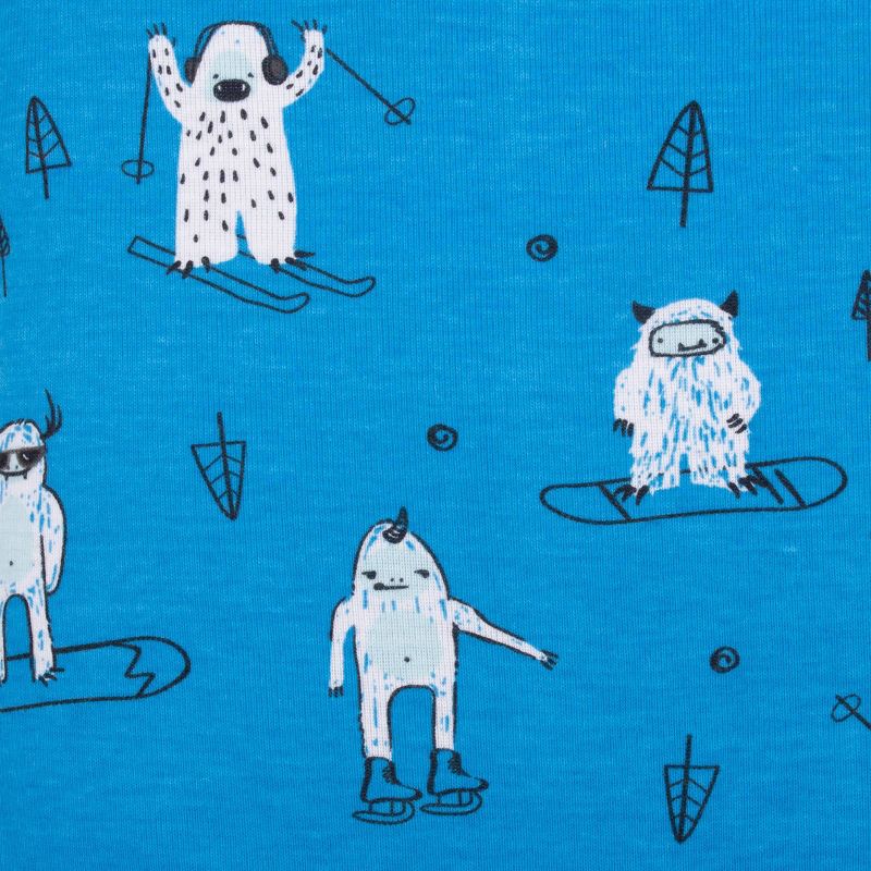 Lamaze Toddler Organic Cotton Yeti Stretchy Footed Pajama - Blue 5T