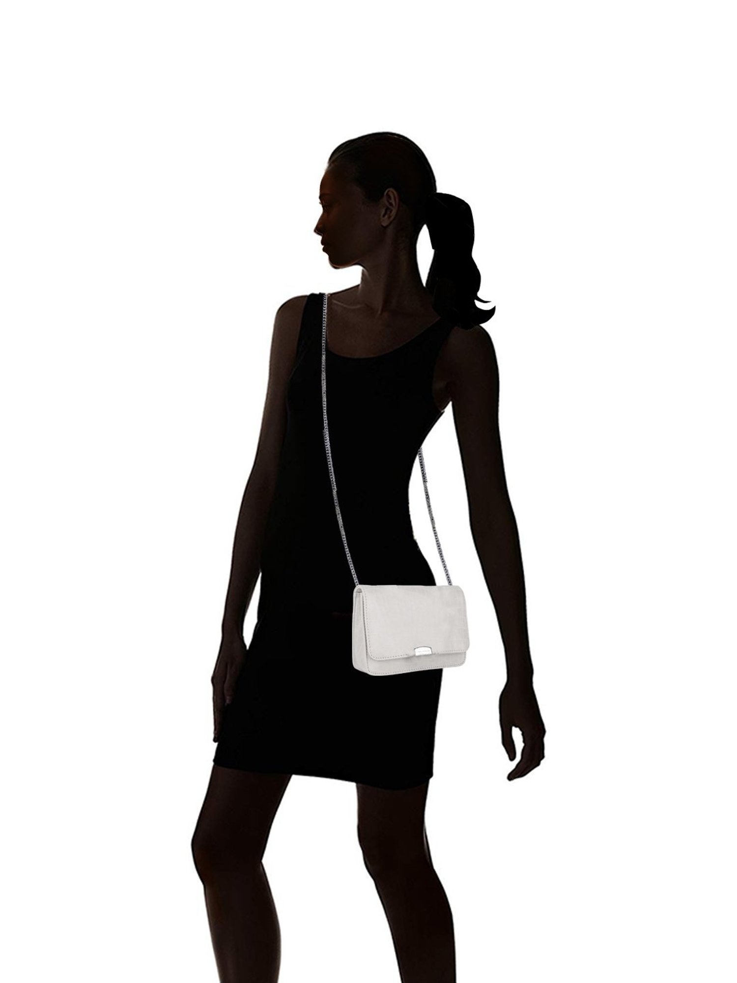 Lino Perros White Textured Medium Sling Handbag