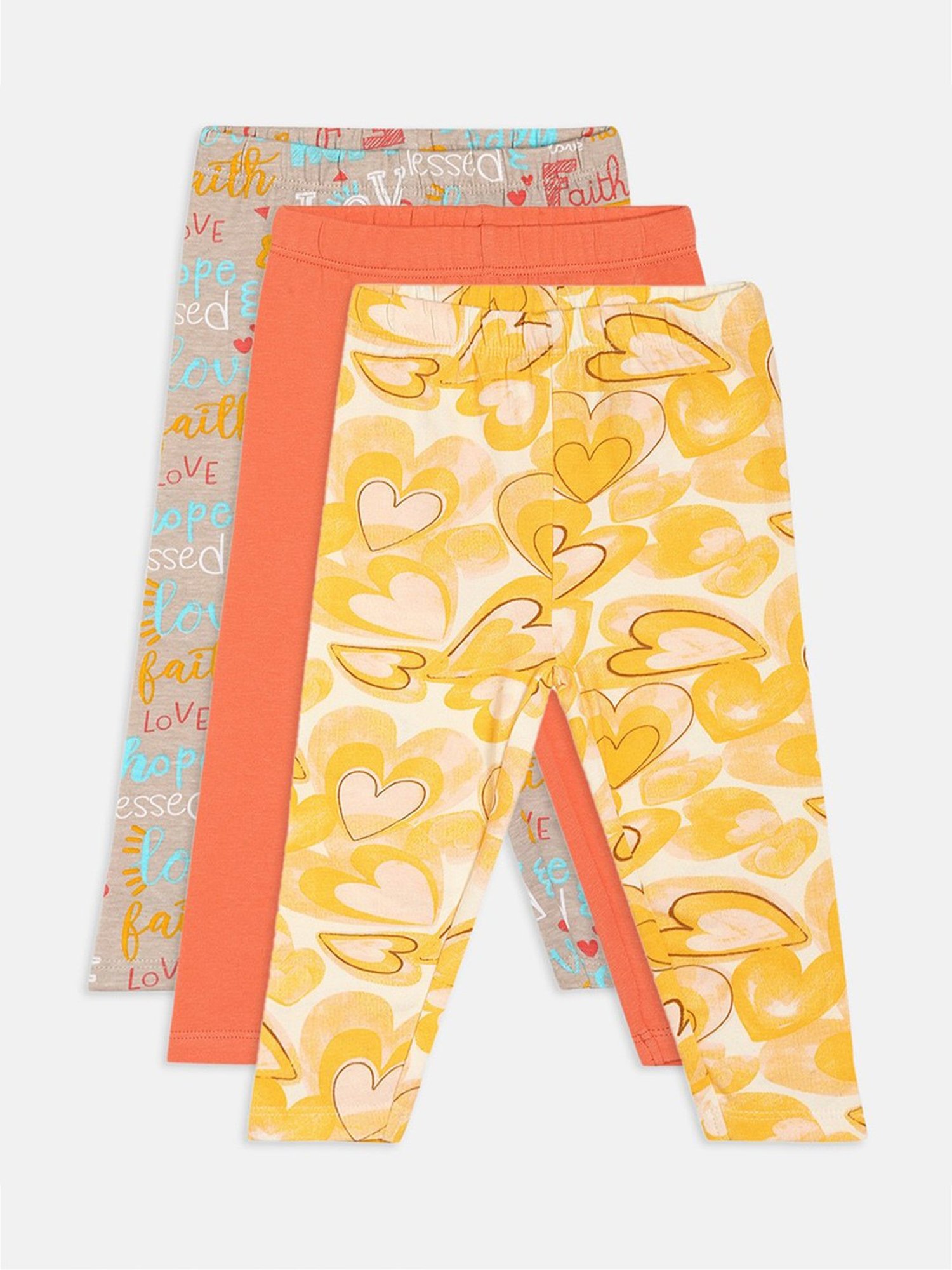 MINIKLUB Kids Multicolor Printed Leggings (Pack Of 3)