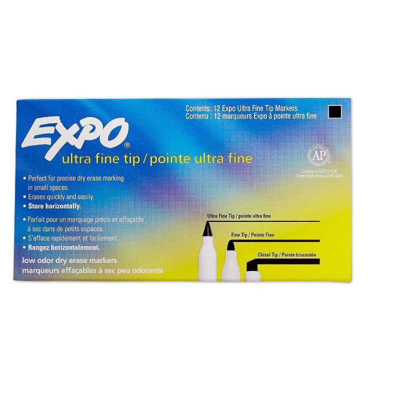 EXPO Low-Odor Dry-Erase Marker Ultra Fine Point Black Dozen 1871131