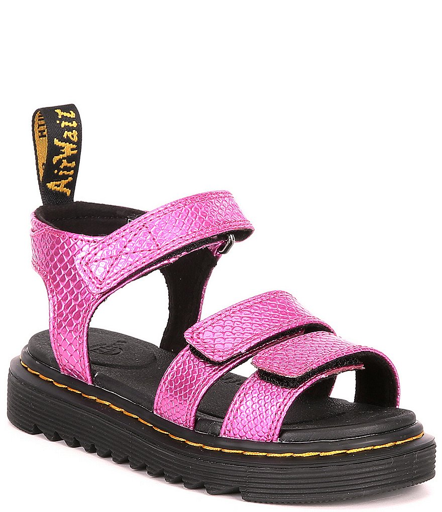 Dr. Martens Girls' Klaire Snake Print Sandals (Toddler)