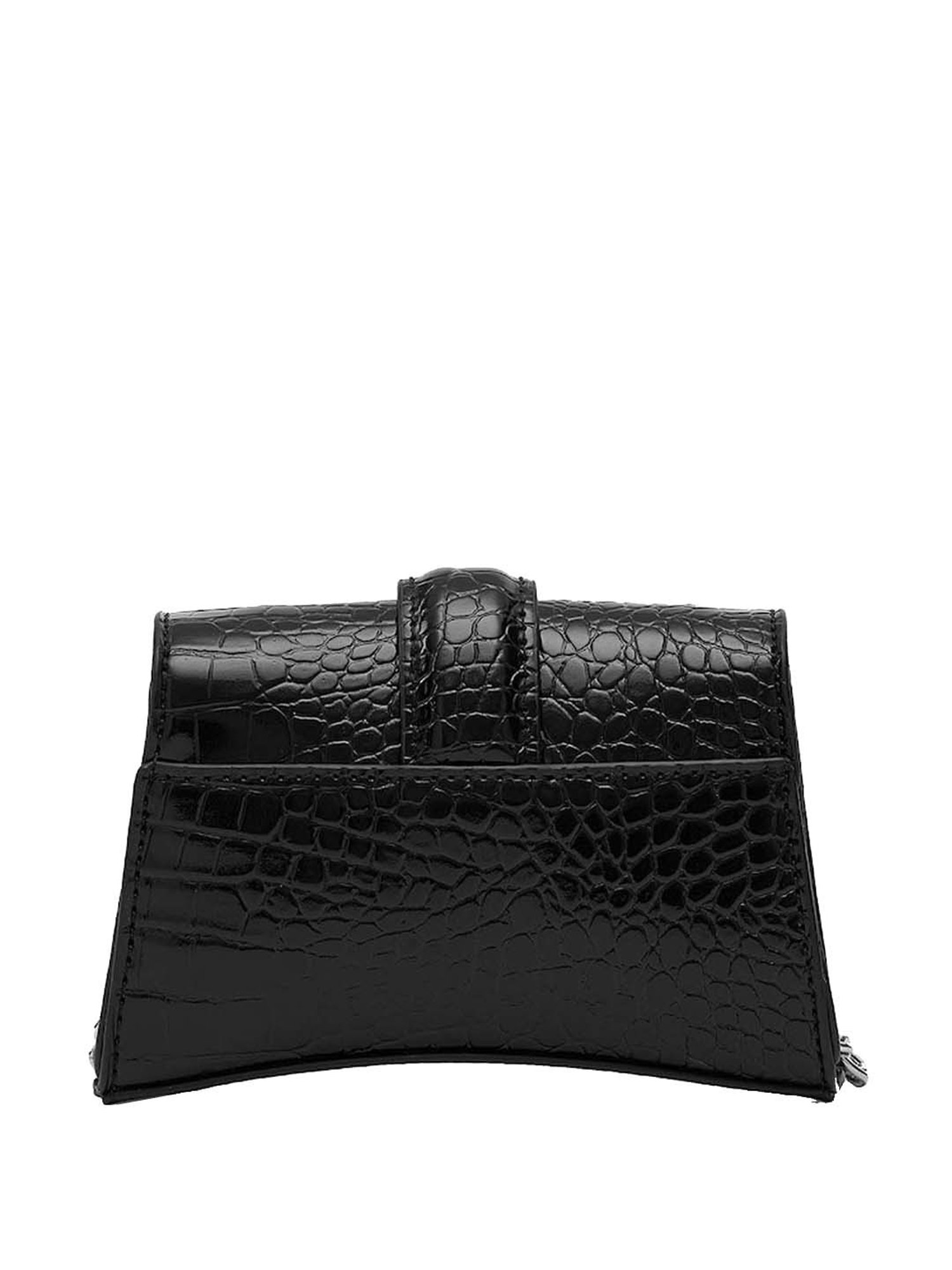 Miraggio Black Textured Small Sling Handbag