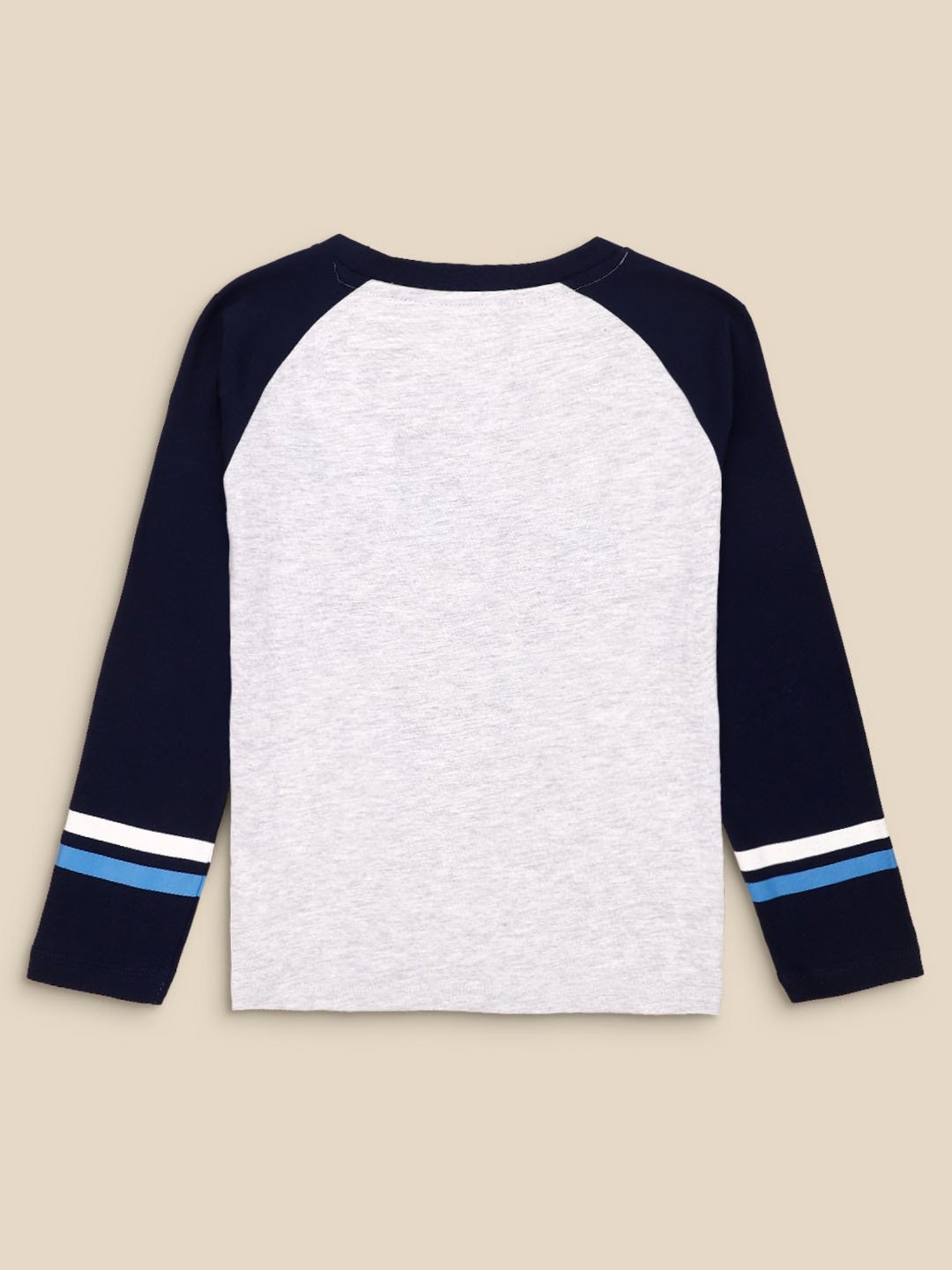 Kidsville Grey Printed Full Sleeves T-Shirt