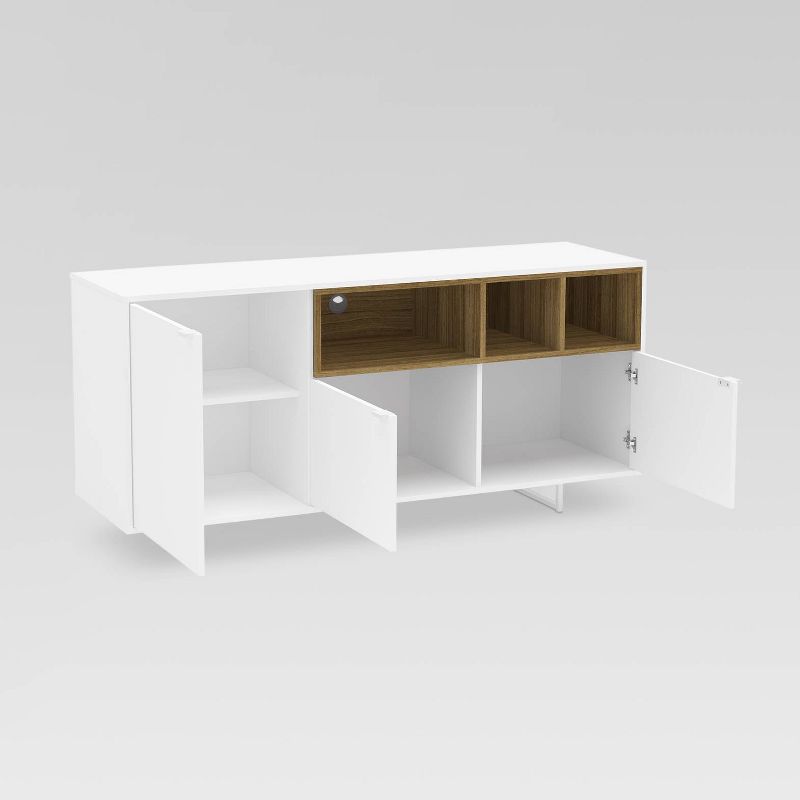 60" Carson Tv Stand White/Walnut - Chique