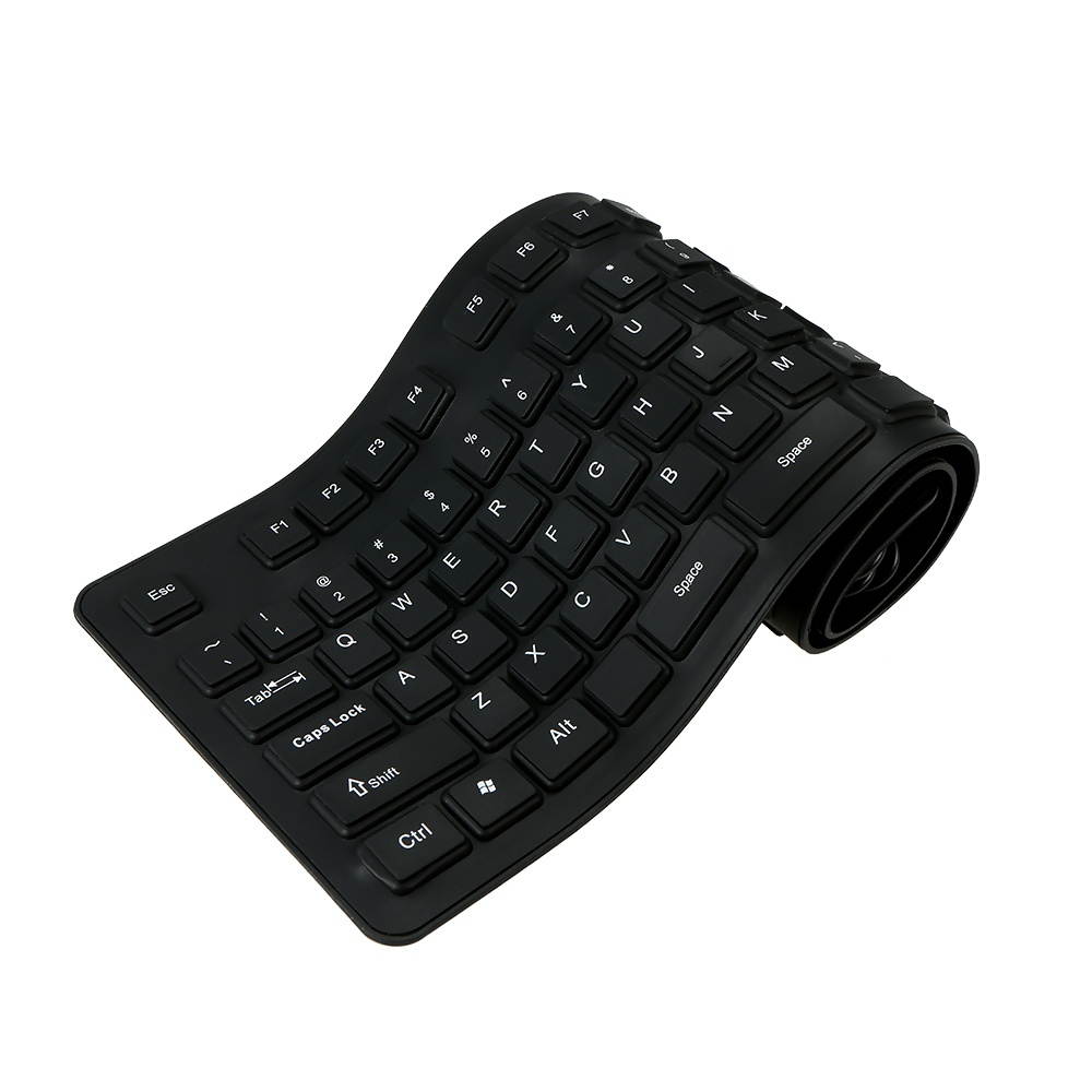 108 Keys USB Silicone Flexible Foldable Keyboard  Waterproof Dustproof USB Silent Keys For Laptop Desktop Keyboard