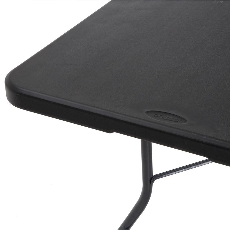 8' Fold-in-Half Blow Molded Folding Table Black - Room & Joy