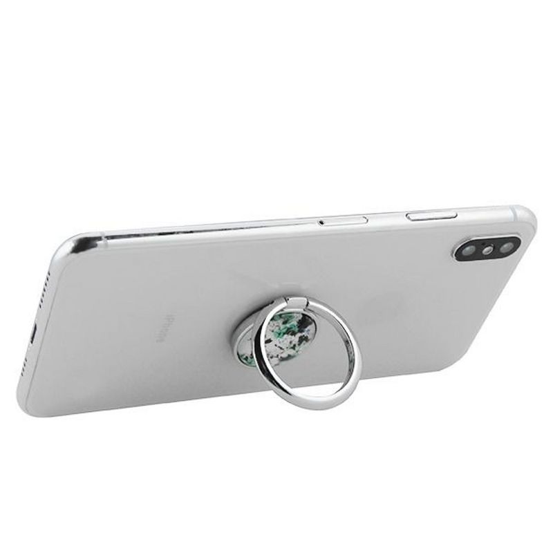 Phone Ring Stand, Blue/White Flower