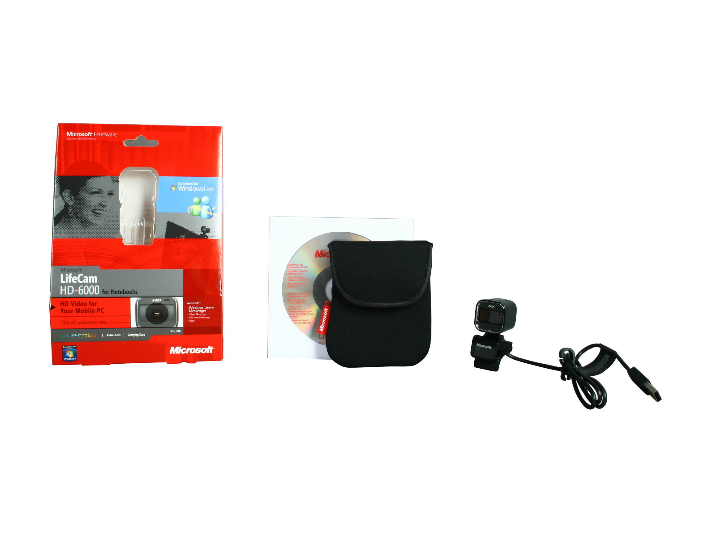 Microsoft 7PD-00001 LifeCam HD-6000 for Notebooks WebCam- Coal Black