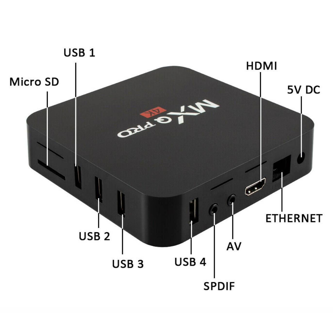 MXQ Pro Android 7.1 Smart TV Box 8G Quad Core 4K HD 2.4GHz WiFi Media Player