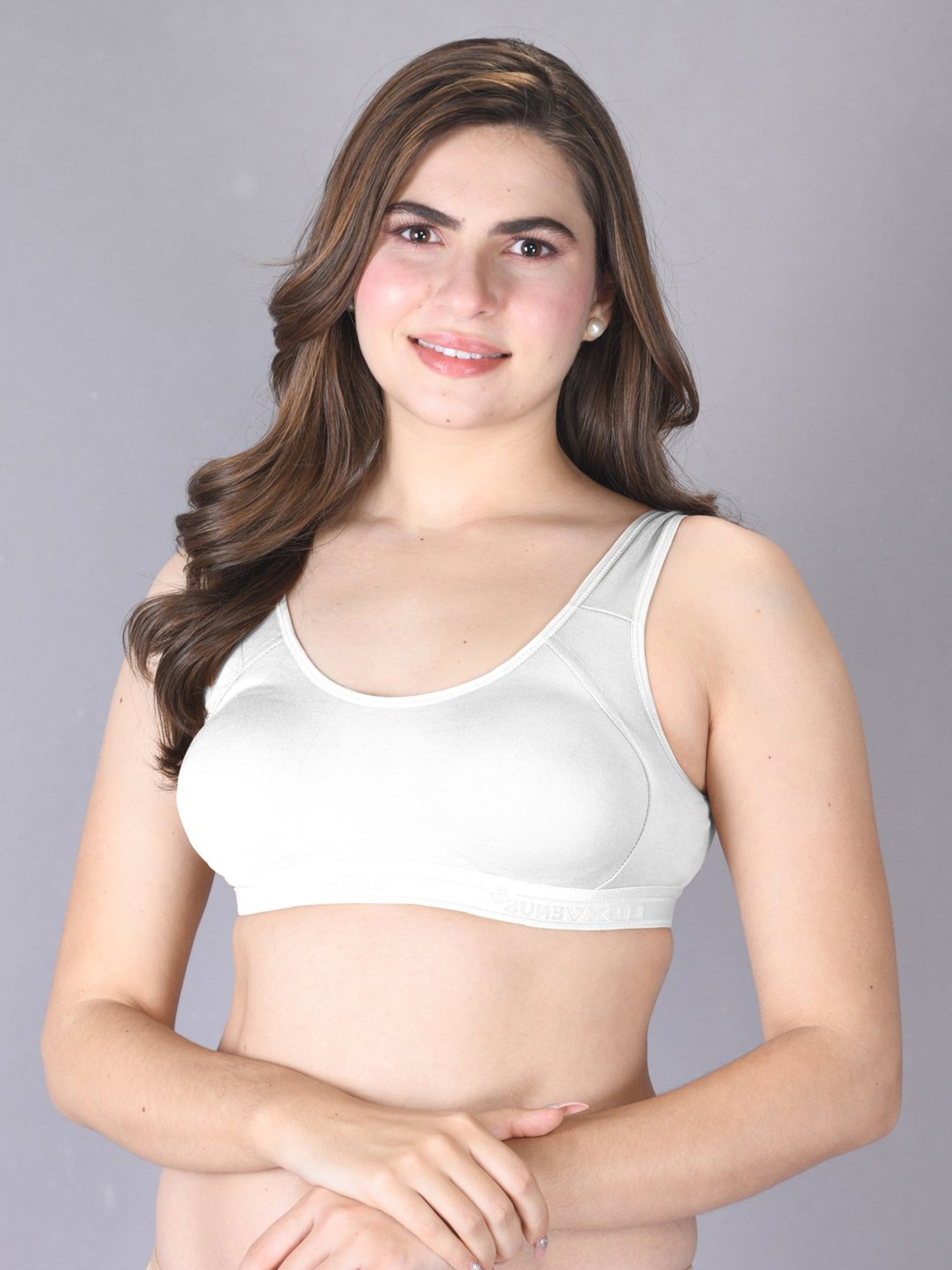 Lux Venus White Full Coverage Non-Wired Sports Bra