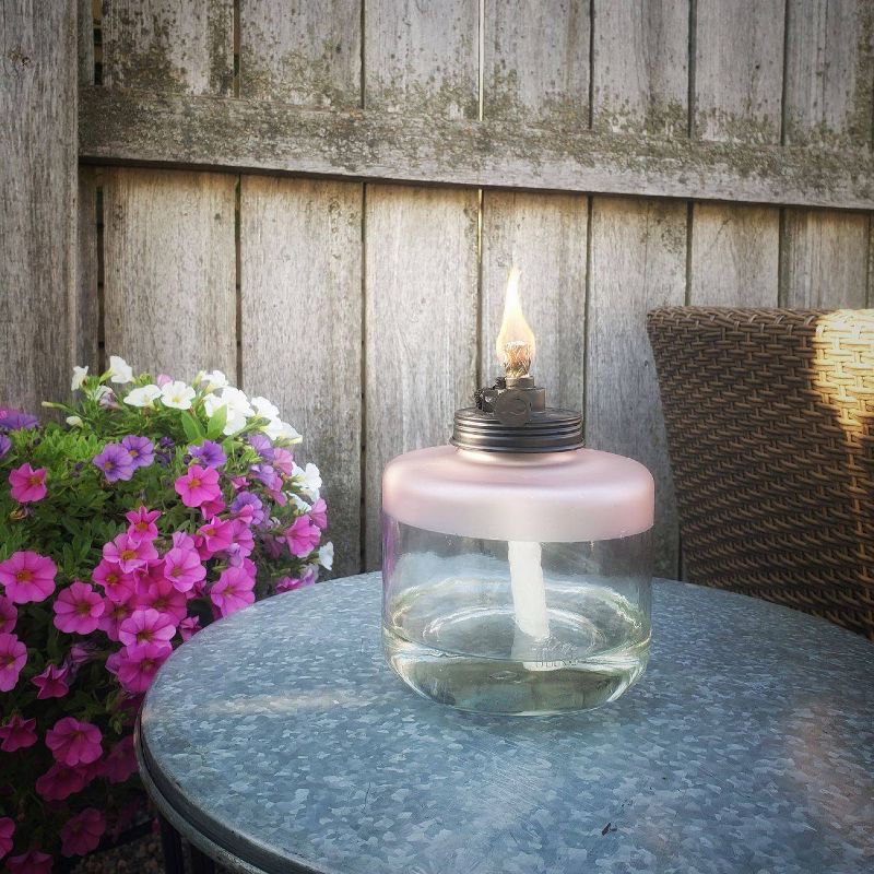 Frosted Glass Tabletop Outdoor Adjustable Flame Torch - TIKI