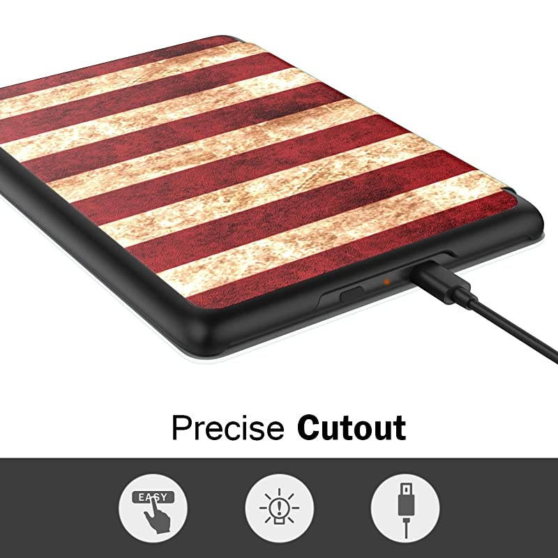 Case Fits AllNew Kindle 10th Generation 2019 Release Only Thinnest Protective Shell Cover with Auto WakeSleep Will Not Fit Kindle Paperwhite 10th Generation 2018 US Flag