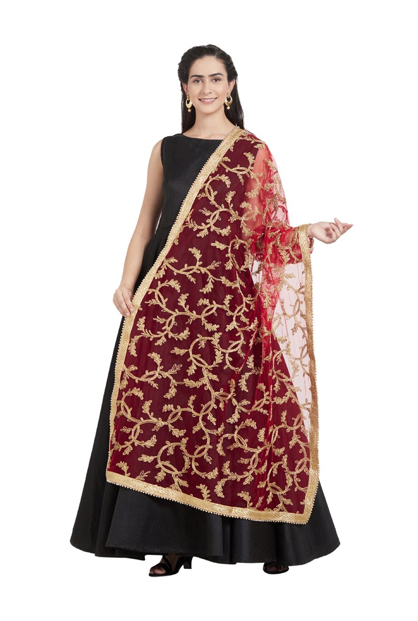 Stylum Red Plain Dupatta