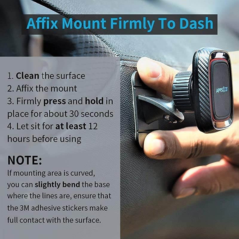 2 Pack] Magnetic Phone Car Mount,  Sturdy Stick-on Cell Phone Holder Car Built-in Amazing Strong Magnets, Hands Free Magnetic Car Phone Holder Mount with Strong VHB Adhesive Mounting