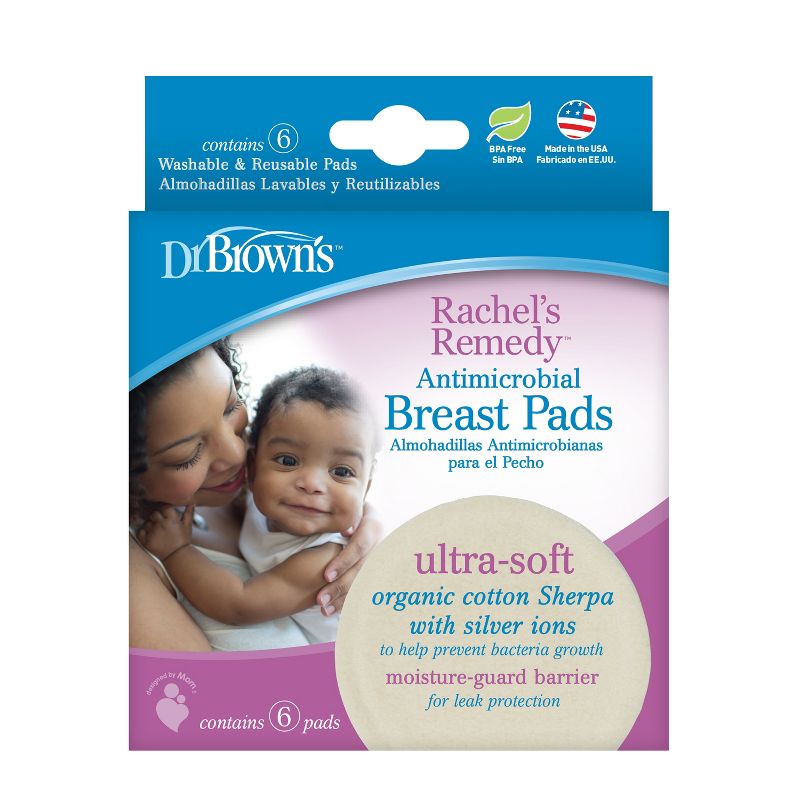Dr. Brown's Rachel's Remedy Washable Antimicrobial Resistant Breast Pads - 6pk