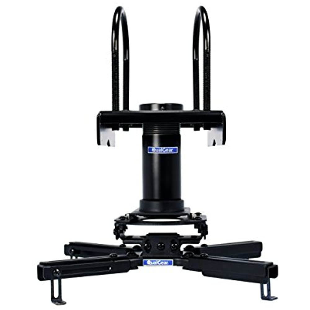 QualGear&reg; Pro-AV QG-KIT-TA-3IN-B Projector Mounting Kit - Projector Mount with a Truss Ceiling Adapter and a 3 inch 1.5-Inch NPT Threaded Pipe in Black