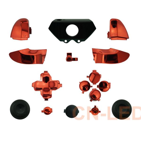 Chrome RED ABXY Dpad Triggers Full Buttons Set Mod Kits for Xbox One Controller (not 3.5mm Port) with Screwdriver (Torx T6 T8) Set